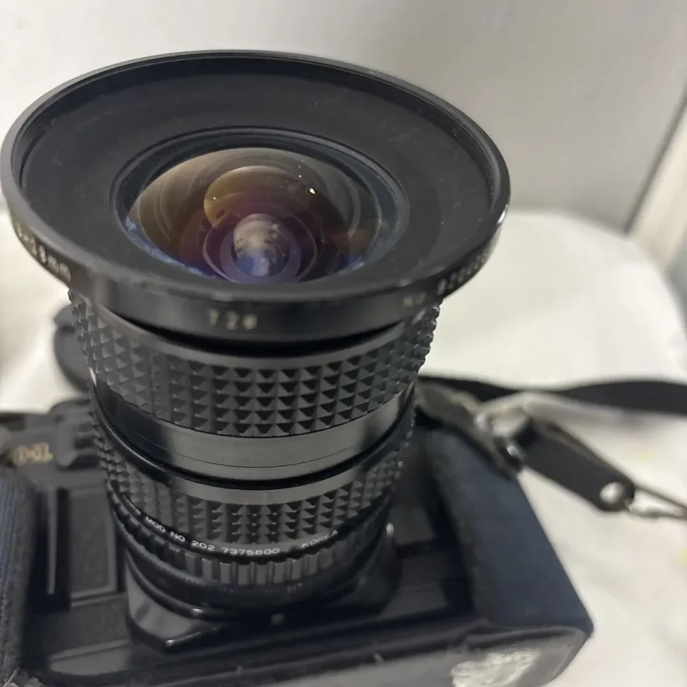Canon A-1 35mm Film Camera with toyo optics 28mm 1:3.5 Lens and F=28-80  Tested